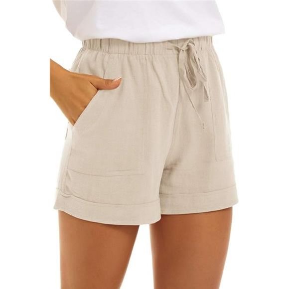Women Shorts Drawstring Comfy Elastic Waist Pull On Short with Pockets(S-2XL) - Picture 6 of 6